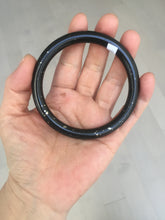 Load image into Gallery viewer, 61.4mm certified 100% Natural dark green/black meteorite Stellar Night sky slim round cut nephrite bangle HF114-1255