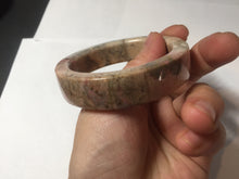 Load image into Gallery viewer, 53mm 100% natural pink/black time series(时光系列) square style rose stone (Rhodonite)square bangle XY103