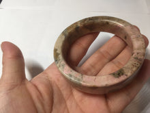 Load image into Gallery viewer, 53mm 100% natural pink/black time series(时光系列) square style rose stone (Rhodonite)square bangle XY103