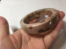 Load image into Gallery viewer, 53mm 100% natural pink/black time series(时光系列) square style rose stone (Rhodonite)square bangle XY103