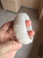 Load image into Gallery viewer, 62mm 100% natural white light Pink carved flowers Quartzite (Shetaicui jade) bangle XY114