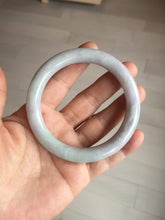 Load image into Gallery viewer, 58.5mm certified type A 100% Natural  light green/purple round cut Jadeite Jade bangle BM83-0021