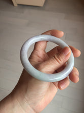 Load image into Gallery viewer, 58.5mm certified type A 100% Natural  light green/purple round cut Jadeite Jade bangle BM83-0021