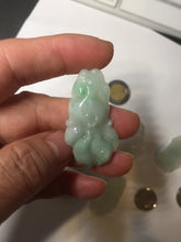 Load image into Gallery viewer, 100% Natural clear sunny green gray  jadeite jade golden fish Pendant group BP109