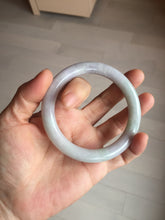 Load image into Gallery viewer, 58.5mm certified type A 100% Natural  light green/purple round cut Jadeite Jade bangle BM83-0021
