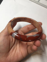 Load image into Gallery viewer, 58mm 100% natural red jasper stone(红碧玉,鸡血石) bangle XY105