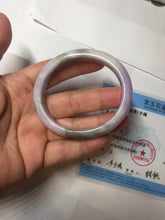 Load image into Gallery viewer, 50mm certified 100% natural Type A brown green/purple oval jadeite jade bangle PB161-1095