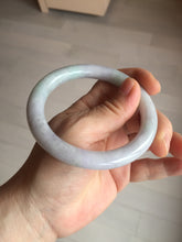 Load image into Gallery viewer, 58.5mm certified type A 100% Natural  light green/purple round cut Jadeite Jade bangle BM83-0021