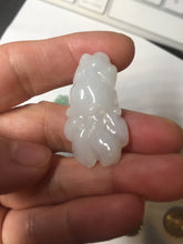 Load image into Gallery viewer, 100% Natural clear sunny green gray  jadeite jade golden fish Pendant group BP109