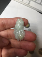 Load image into Gallery viewer, 100% Natural clear sunny green gray  jadeite jade golden fish Pendant group BP109