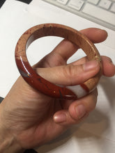 Load image into Gallery viewer, 58mm 100% natural red jasper stone(红碧玉,鸡血石) bangle XY105