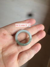 Load image into Gallery viewer, 100% natural type A dark green/green jadeite jade band ring AZ91