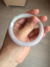 Load image into Gallery viewer, 54.3mm Certified Type A 100% Natural light green purple round cut jadeite Jade bangle E138-4942