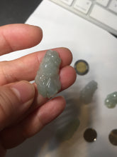 Load image into Gallery viewer, 100% Natural clear sunny green gray  jadeite jade golden fish Pendant group BP109