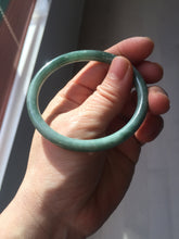 Load image into Gallery viewer, 55mm Certified Type A 100% Natural light green/blue slim round cut Guatemala Jadeite bangle BS62-4636