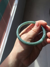 Load image into Gallery viewer, 55mm Certified Type A 100% Natural light green/blue slim round cut Guatemala Jadeite bangle BS62-4636