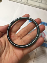 Load image into Gallery viewer, 59.8mm Certified Type A 100% Natural dark green/blue/gray Guatemala slim round cut Jadeite bangle PD174-2486