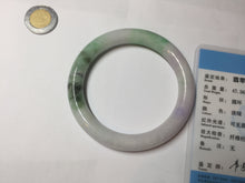 Load image into Gallery viewer, 56mm Certified Type A 100% Natural sunny green purple round cut Jadeite Jade bangle PB99-4951