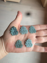 Load image into Gallery viewer, 100% Natural icy watery blue/green/gray jadeite jade blessed fortune pendant BG7