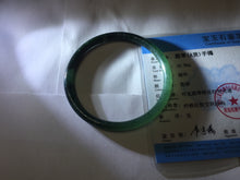 Load image into Gallery viewer, 59.8mm Certified Type A 100% Natural dark green/blue/gray Guatemala slim round cut Jadeite bangle PD174-2486