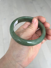 Load image into Gallery viewer, 56mm certified 100% natural Type A oliy dark green(油青) brown jadeite jade bangle BS101-4047