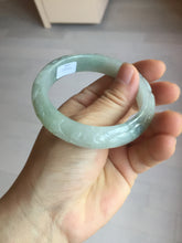 Load image into Gallery viewer, 55.5mm Certified Type A 100% Natural light green with carved Ancient Coin, Auspicious Cloud, and Lingzhi Jadeite Jade bangle PA75-6260