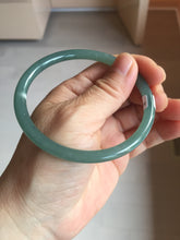 Load image into Gallery viewer, 61mm Certified Type A 100% Natural icy watery dark green/blue/gray/black slim round cut Guatemala Jadeite bangle BP29-7056
