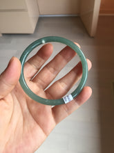 Load image into Gallery viewer, 61mm Certified Type A 100% Natural icy watery dark green/blue/gray/black slim round cut Guatemala Jadeite bangle BP29-7056