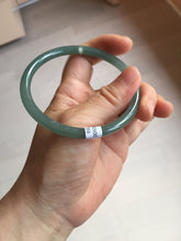 Load image into Gallery viewer, 61mm Certified Type A 100% Natural icy watery dark green/blue/gray/black slim round cut Guatemala Jadeite bangle BP29-7056