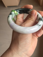 Load image into Gallery viewer, 57.8mm certified 100% natural light green/purple jadeite jade bangle F110-6206