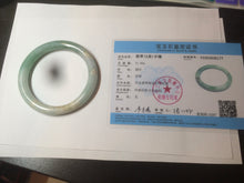 Load image into Gallery viewer, 58mm certified 100% natural type A green round cut jadeite jade bangle AY8-6177