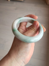 Load image into Gallery viewer, 54.5mm Certified 100% natural Type A sunny green/white chubby jadeite jade bangle BK96-0319