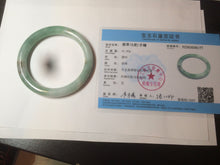 Load image into Gallery viewer, 58mm certified 100% natural type A green round cut jadeite jade bangle AY8-6177
