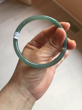 Load image into Gallery viewer, 61mm Certified Type A 100% Natural icy watery dark green/blue/gray/black slim round cut Guatemala Jadeite bangle BP29-7056