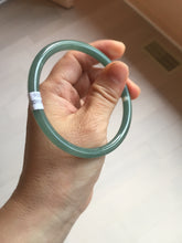Load image into Gallery viewer, 61mm Certified Type A 100% Natural icy watery dark green/blue/gray/black slim round cut Guatemala Jadeite bangle BP29-7056