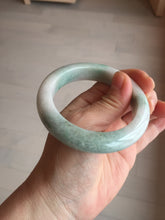 Load image into Gallery viewer, 54.5mm Certified 100% natural Type A sunny green/white chubby jadeite jade bangle BK96-0319