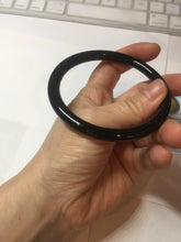 Load image into Gallery viewer, 62mm 100% Natural dark green/black meteorite Stellar Night sky slim round cut nephrite bangle HF111-1265