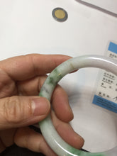 Load image into Gallery viewer, 56mm Certified Type A 100% Natural sunny green purple round cut Jadeite Jade bangle PB99-4951