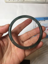Load image into Gallery viewer, 61mm Certified Type A 100% Natural dark green/blue/gray Guatemala slim round cut Jadeite bangle PD175-2496