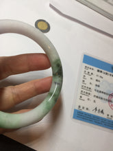Load image into Gallery viewer, 56mm Certified Type A 100% Natural sunny green purple round cut Jadeite Jade bangle PB99-4951