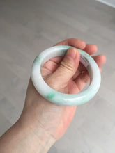 Load image into Gallery viewer, 54.5mm Certified 100% natural Type A sunny green/white chubby jadeite jade bangle BK96-0319