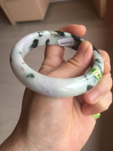Load image into Gallery viewer, 57.8mm certified 100% natural light green/purple jadeite jade bangle F110-6206