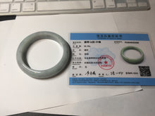 Load image into Gallery viewer, 57.4mm certified Type A 100% Natural light green/purple/black Jadeite Jade bangle BM103-5268