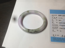 Load image into Gallery viewer, 50.5mm Certified Type A 100% Natural light purple/green oval shape Jadeite Jade bangle AY9-5293