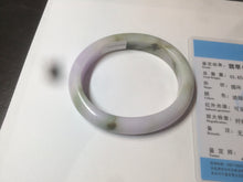 Load image into Gallery viewer, 50.5mm Certified Type A 100% Natural light purple/green oval shape Jadeite Jade bangle AY9-5293
