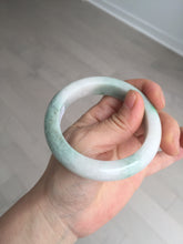 Load image into Gallery viewer, 54.5mm Certified 100% natural Type A sunny green/white chubby jadeite jade bangle BK96-0319