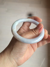Load image into Gallery viewer, 54mm Certified type A 100% Natural white/light purple round cut Jadeite bangle AC77-0319