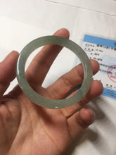 Load image into Gallery viewer, 47mm certified 100% natural type A icy watery oily dark green/gray(老油青) square style jadeite bangle PD27-5818