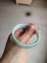 Load image into Gallery viewer, 52.8mm Certified type A 100% Natural sunny green/white square Jadeite Jade bangle BF63-4716