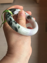 Load image into Gallery viewer, 57.8mm certified 100% natural light green/purple jadeite jade bangle F110-6206